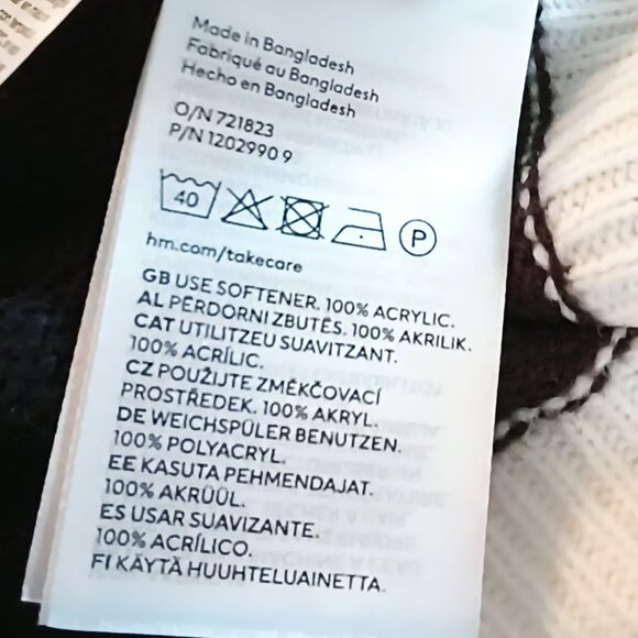 Divided By H&M Womens Black And White Colorblock Lightweight Sweater - Picture 10 of 11